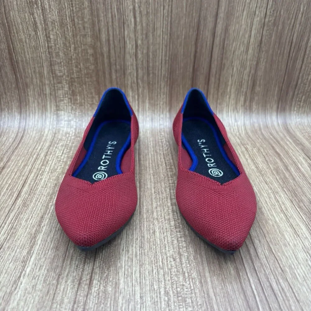 Rothy’s The Point Women's Size US 6.5 Red Comfort‎ Shoes Flats